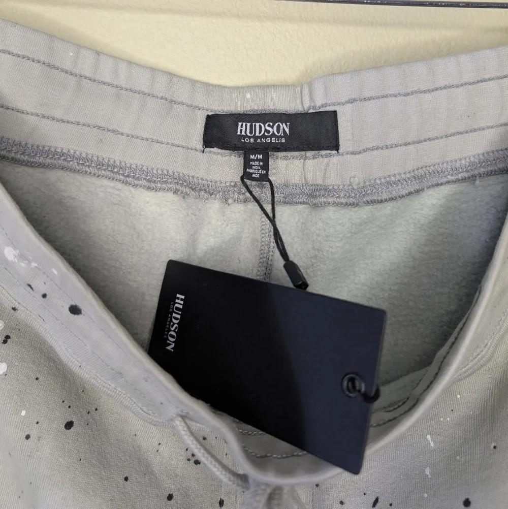 NWT Hudson Los Angeles Gray Sweatpants Artistic Splatter Joggers Size Medium